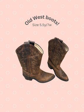 Brown Leather Cowboy Boots - Western Embroidered Pull-On